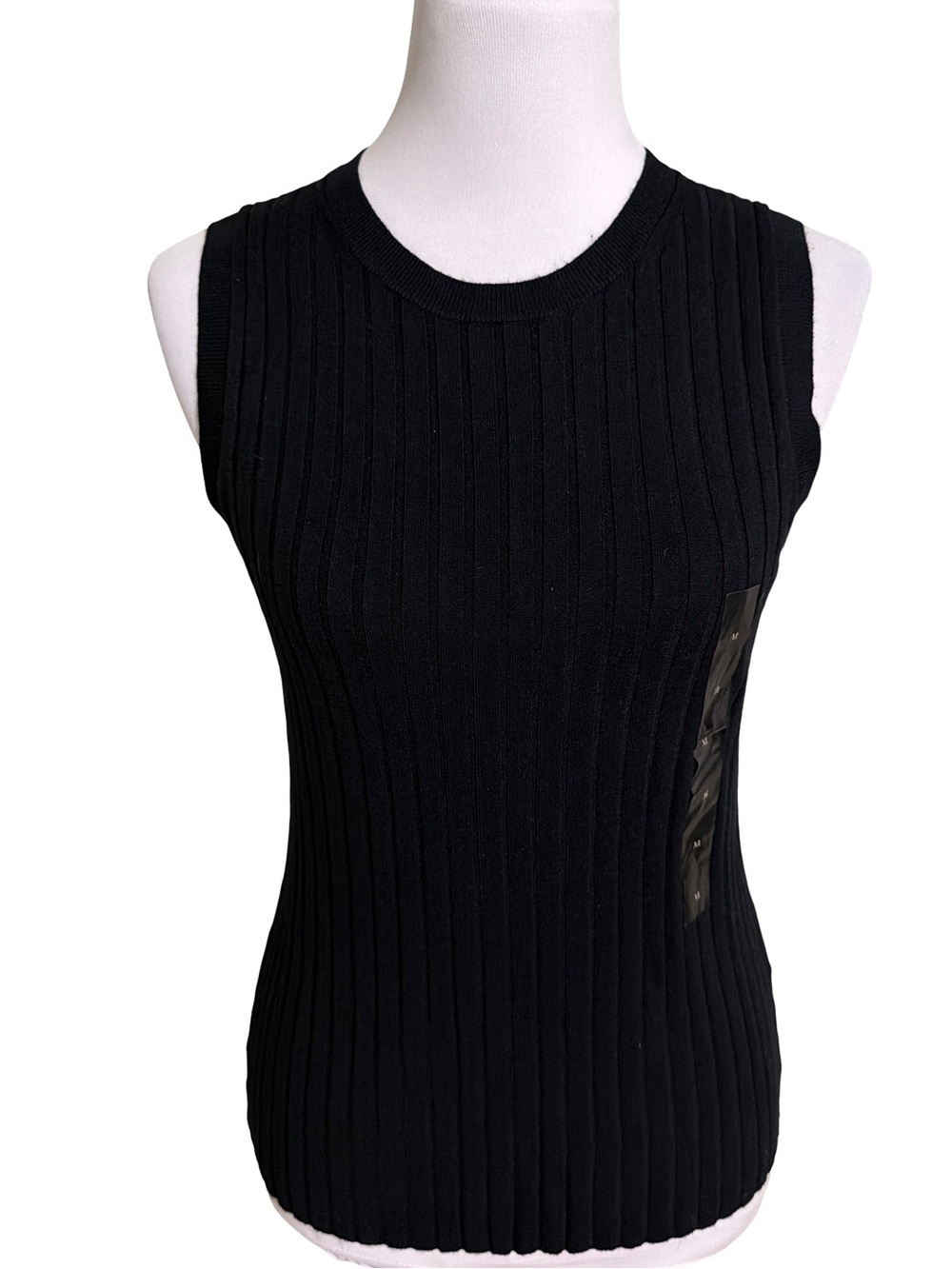 Banana Republic Black Ribbed Sleeveless Knit Top